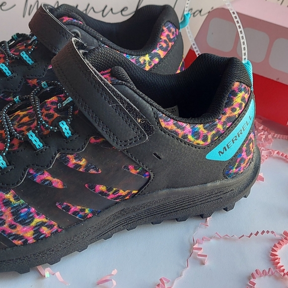 Brand New Merrell Sneakers Sz 5.5 Nova 3   Kids Rainbow Leopard - Picture 4 of 6